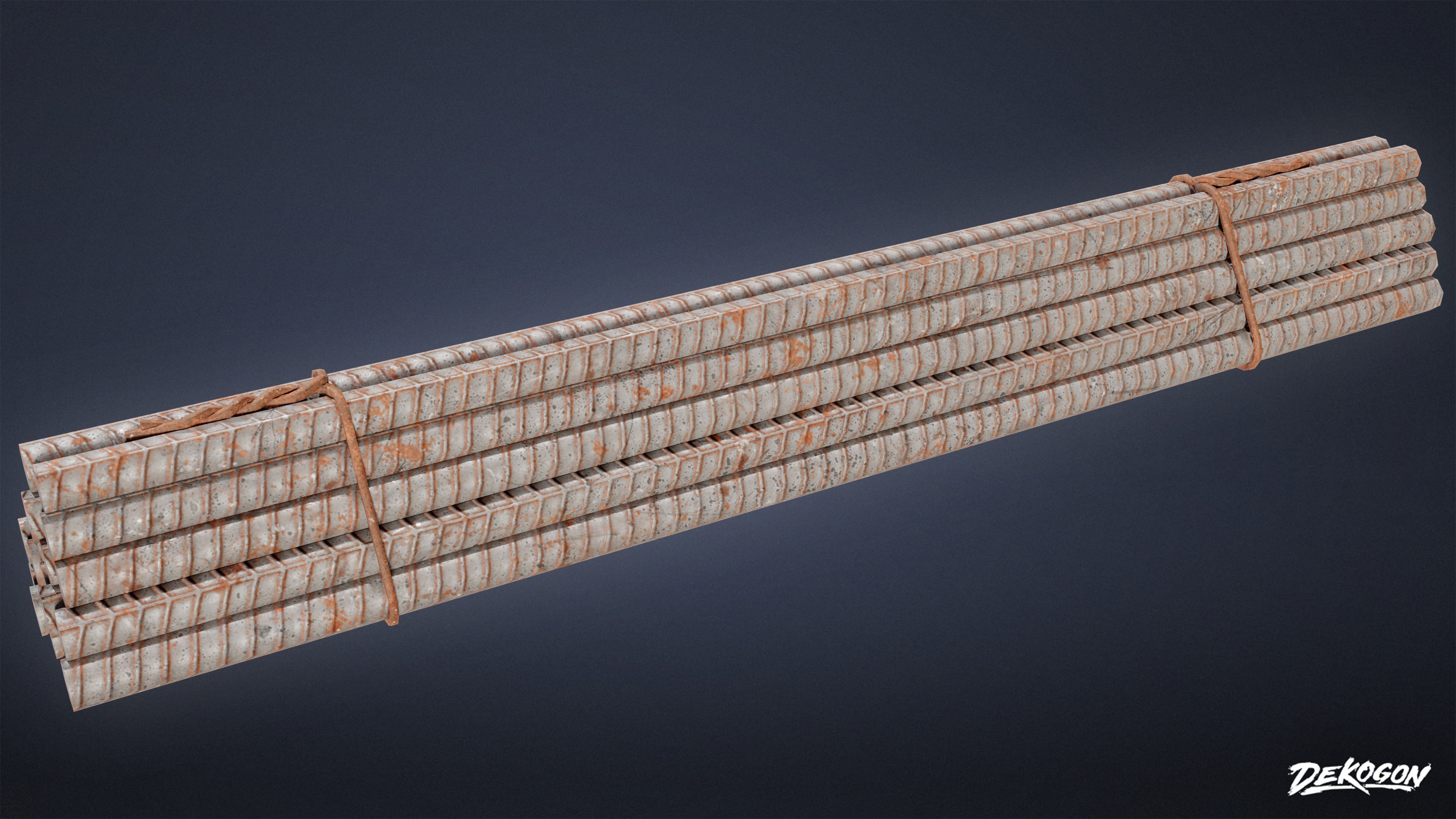 CONSTRUCTION - Rebar Stack 01 - LOW POLY Low-poly 3D model_1