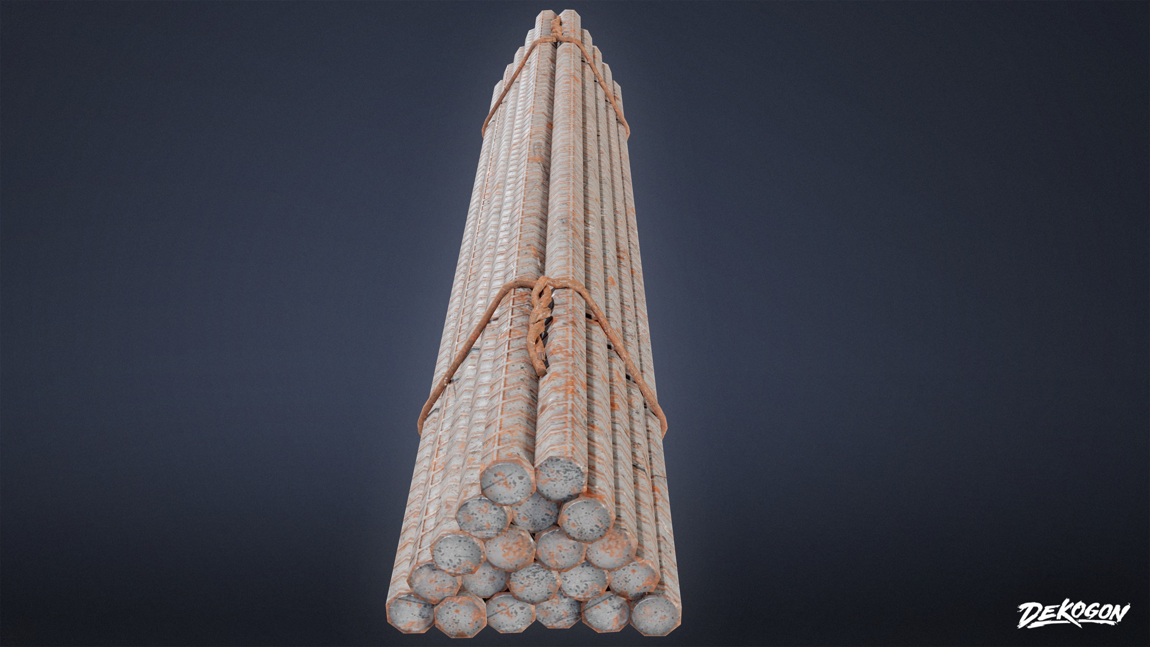 CONSTRUCTION - Rebar Stack 01 - LOW POLY Low-poly 3D model_3