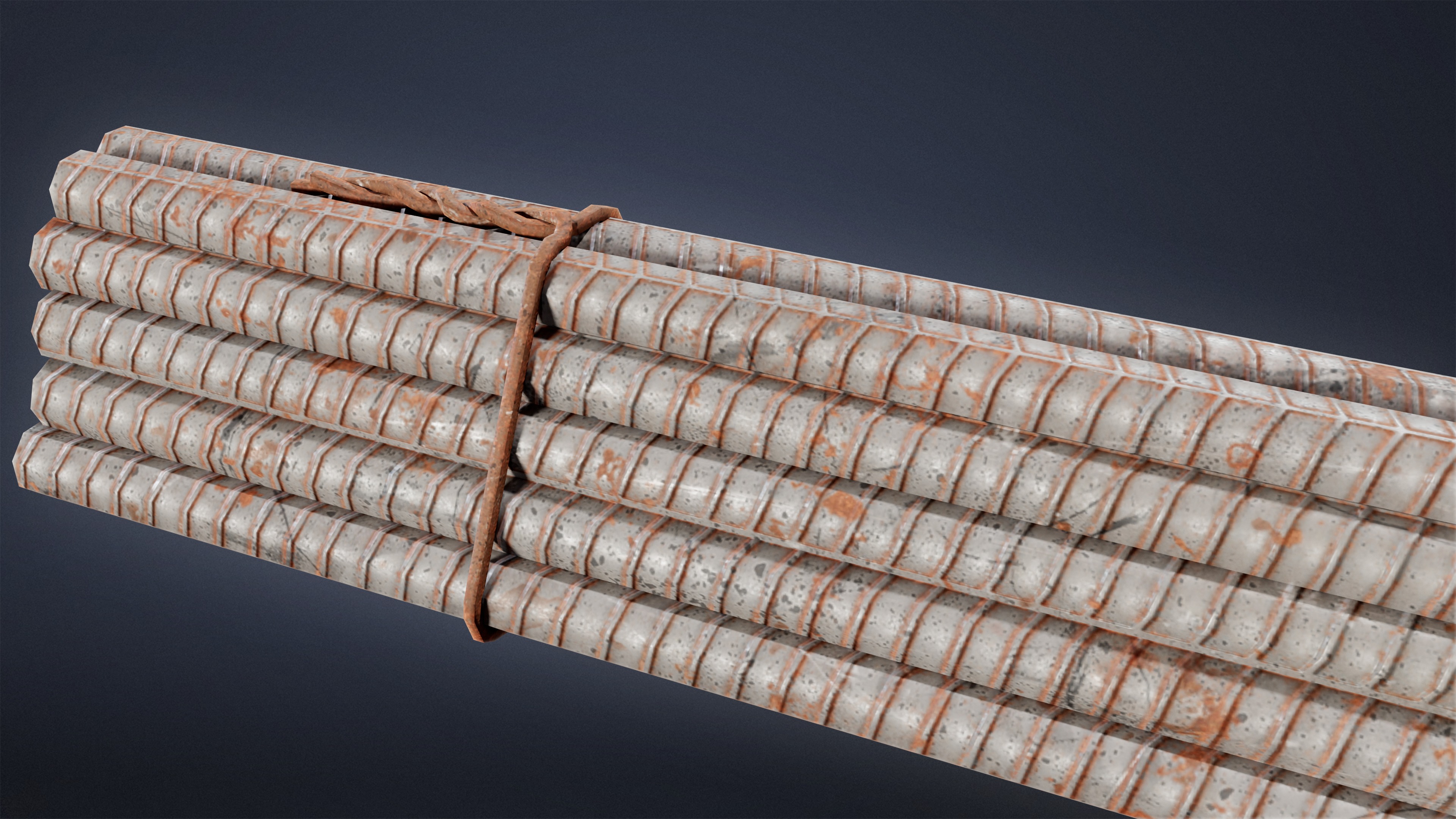 CONSTRUCTION - Rebar Stack 01 - LOW POLY Low-poly 3D model_5