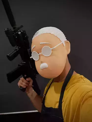Taro Sakamoto overweight Face Mask - Sakamoto Days Cosplay  3D print model