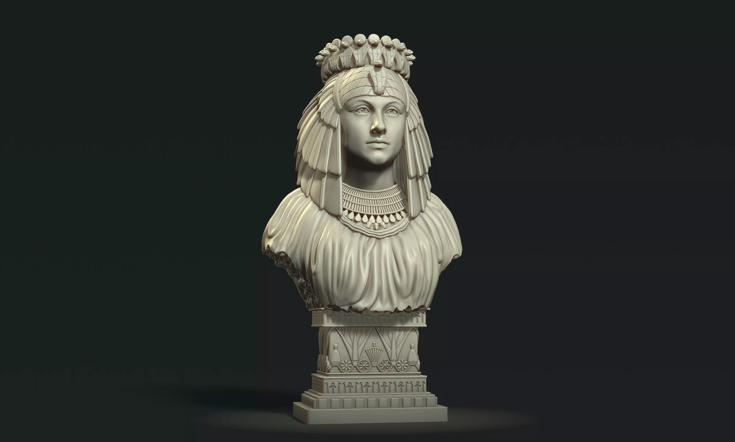 Egyptian pharaoh bust statue decoration 3d model 3D print model
