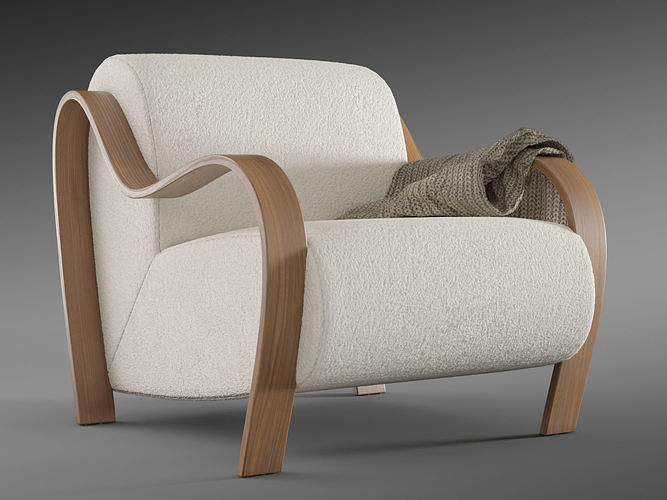 Bisou Accent Chair - CrateAndBarrel 3D model
