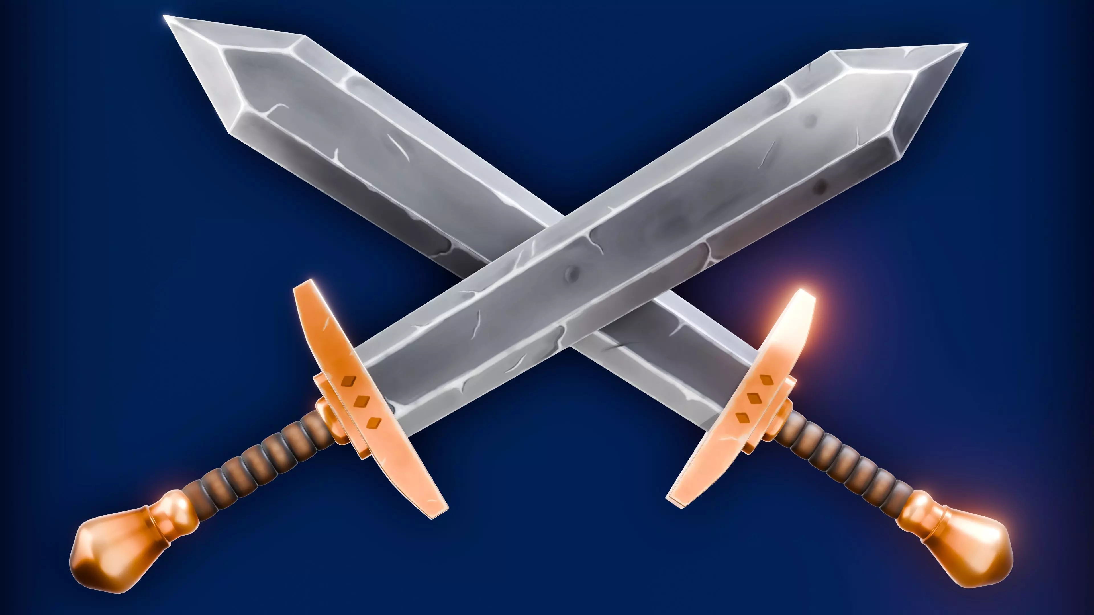 Stylized Hand Painted Sword 3D model