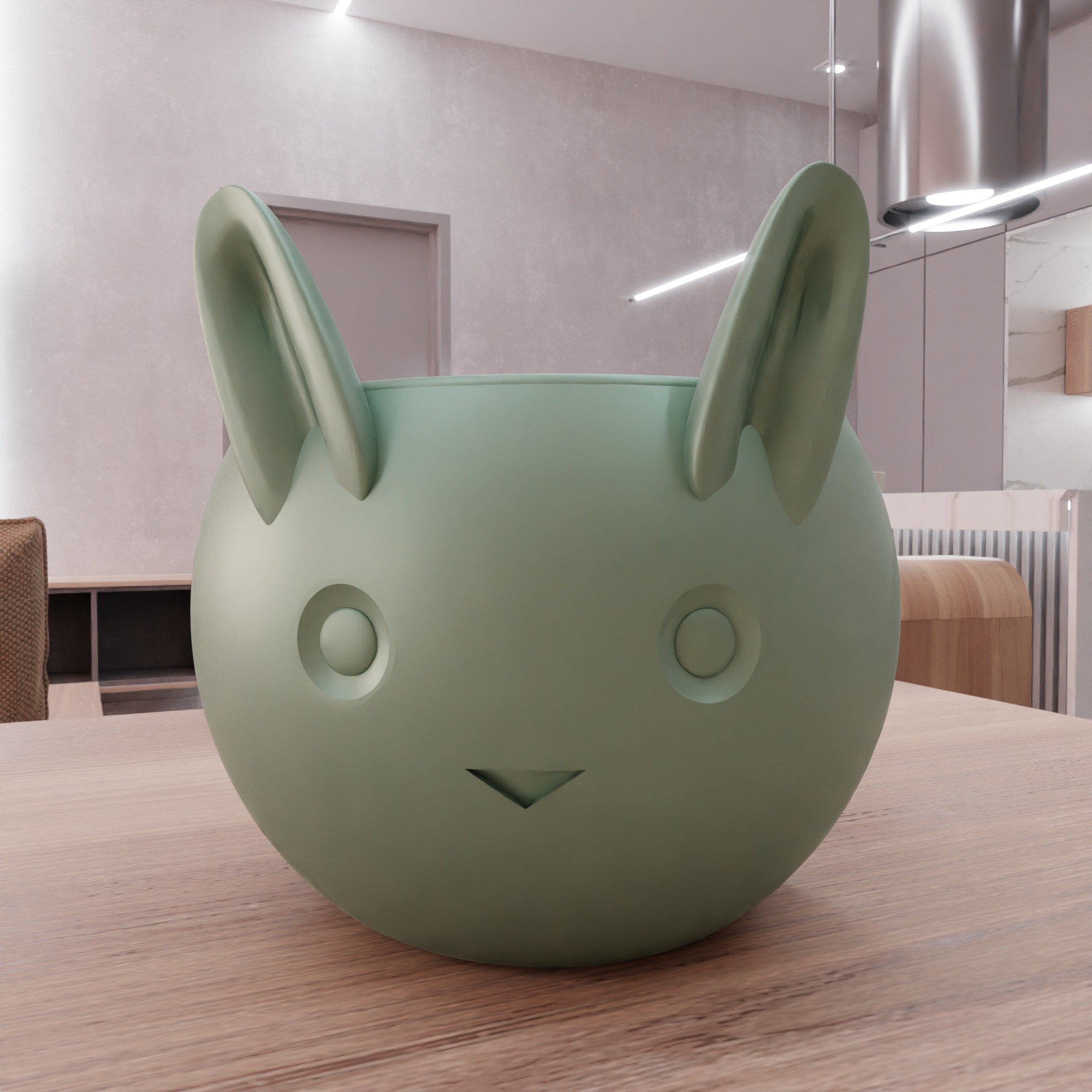 Cute Rabbit Planter - 261 3D print model_11