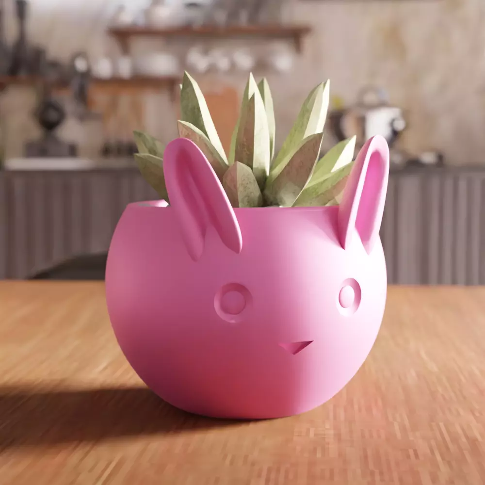 Cute Rabbit Planter - 261 3D print model_0