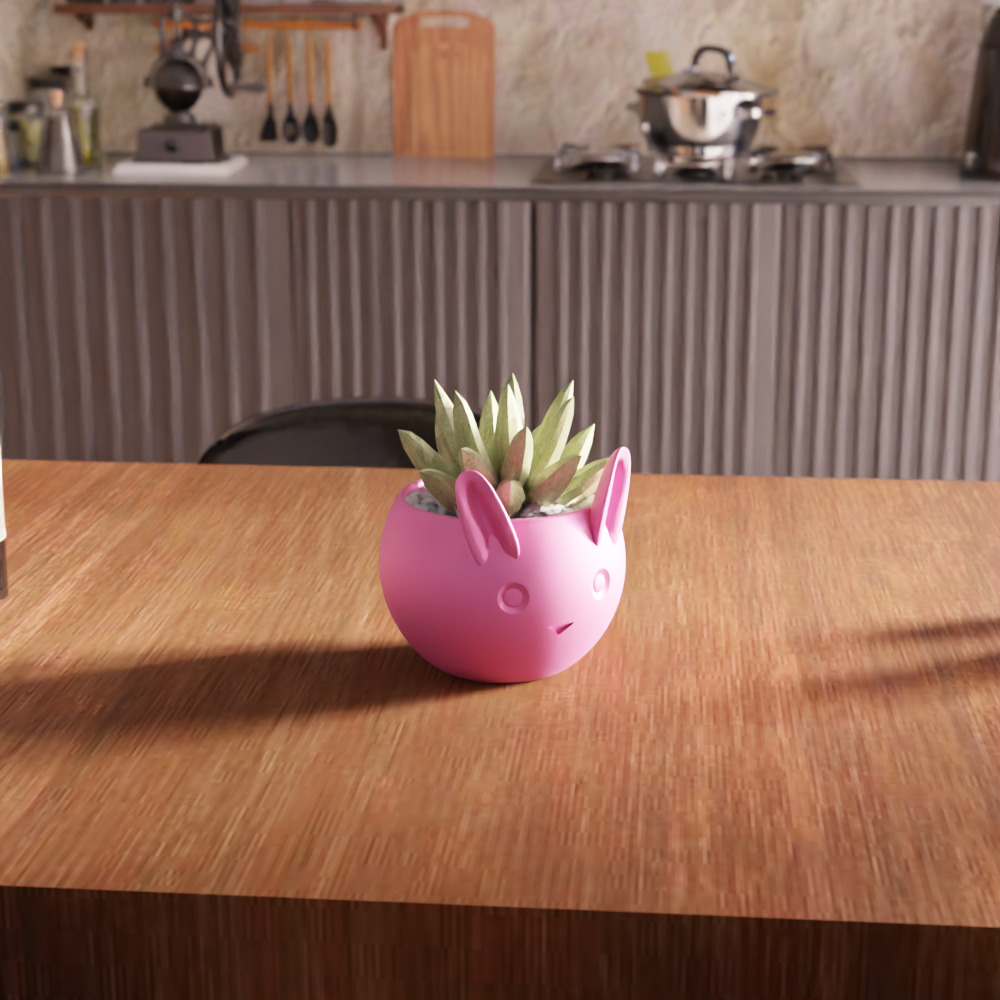 Cute Rabbit Planter - 261 3D print model_6