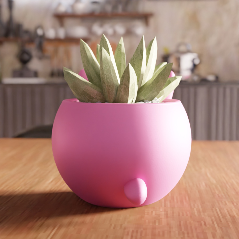 Cute Rabbit Planter - 261 3D print model_3