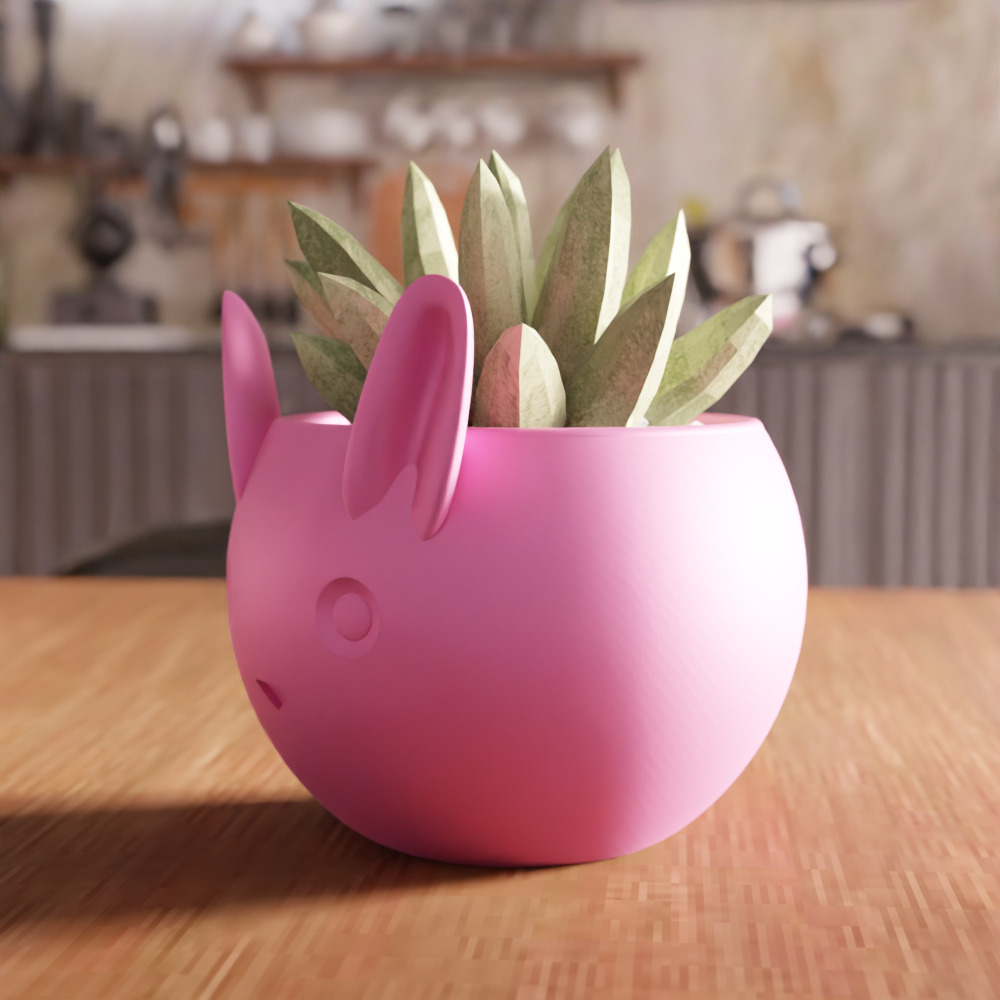 Cute Rabbit Planter - 261 3D print model_1