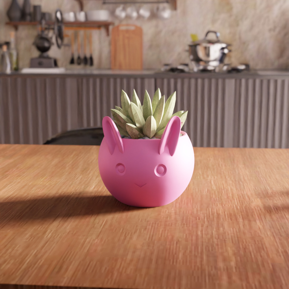 Cute Rabbit Planter - 261 3D print model_5
