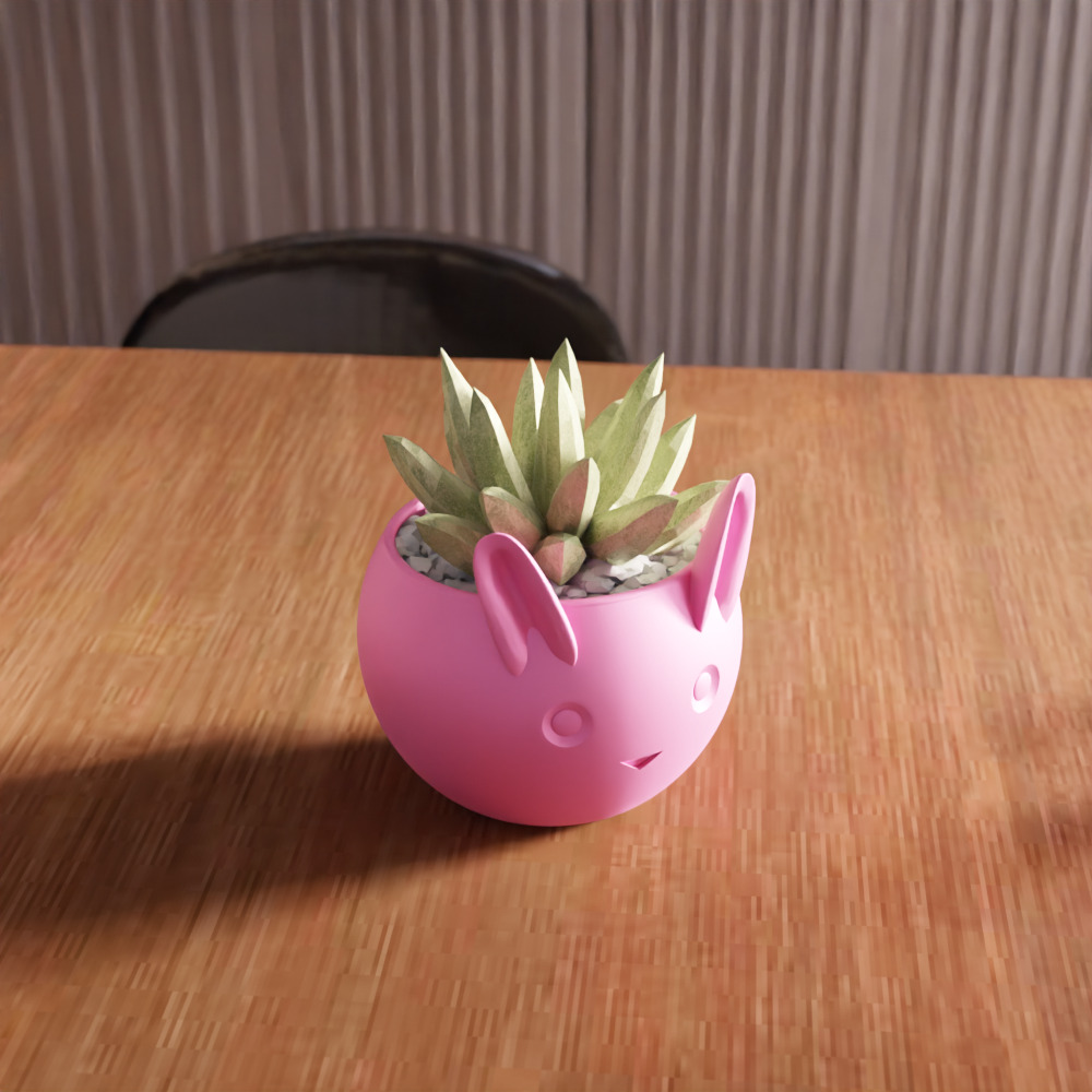 Cute Rabbit Planter - 261 3D print model_7