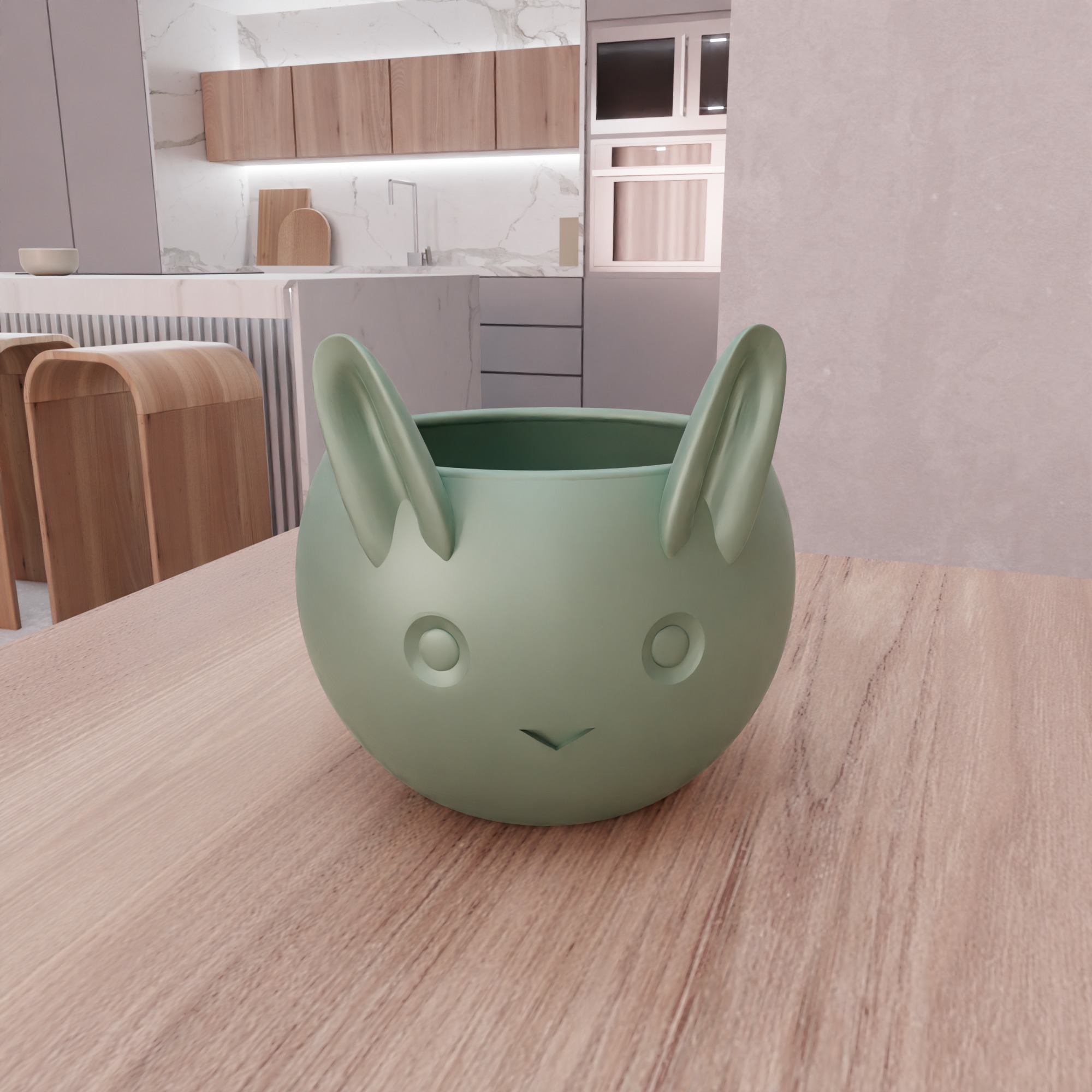 Cute Rabbit Planter - 261 3D print model_8