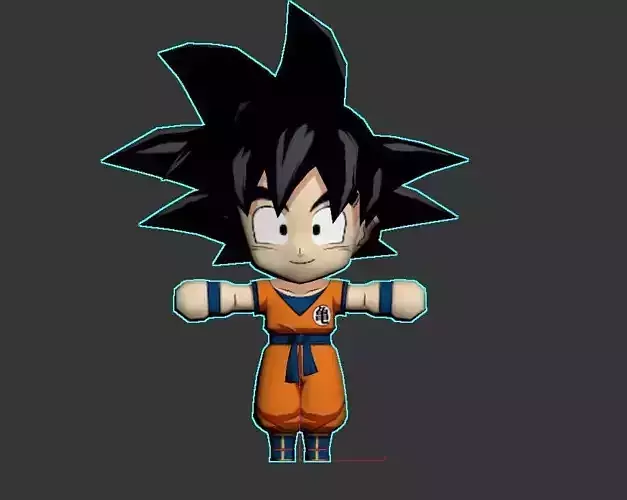 Baby Goku Lowpoly Low-poly 3D model