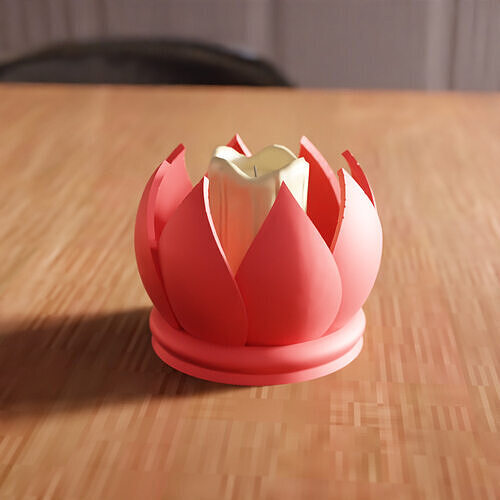 Flower Tea Light Holder V2 - 257 3D print model