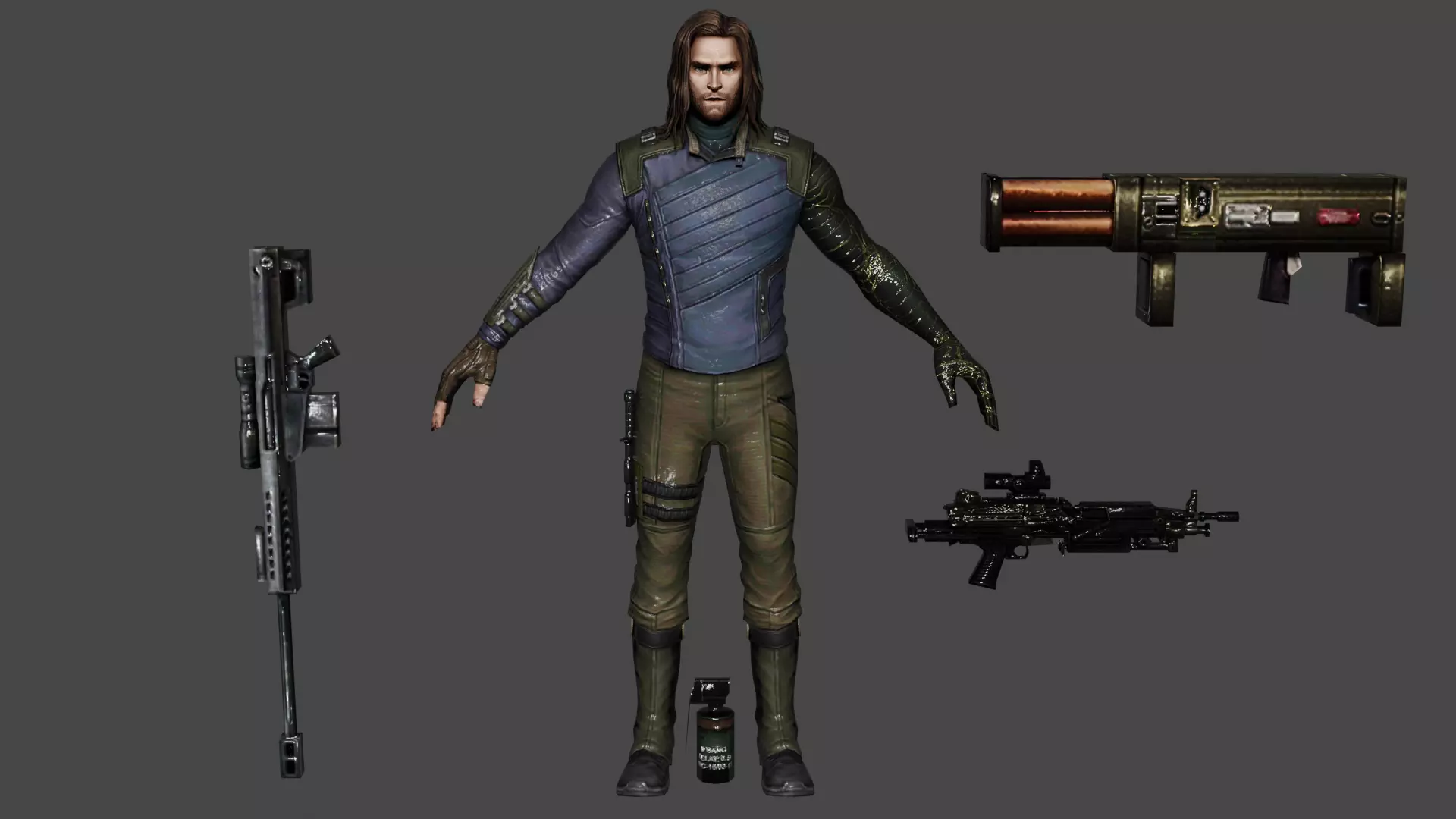Winter Soldier Low-poly 3D model_0