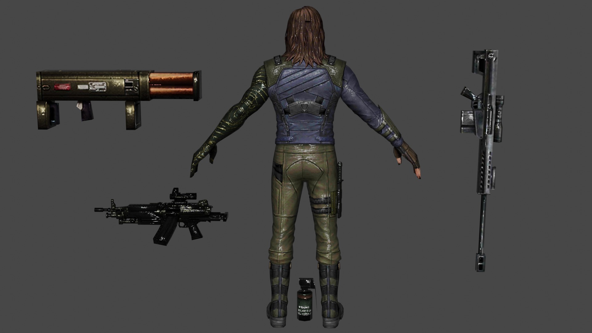 Winter Soldier Low-poly 3D model_4