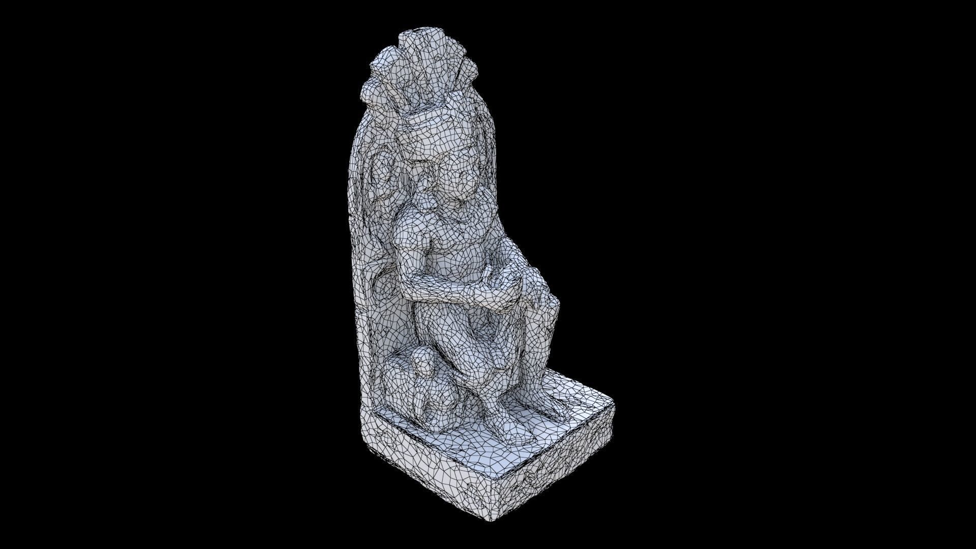 Mayan Aztec statue12 3D model_5