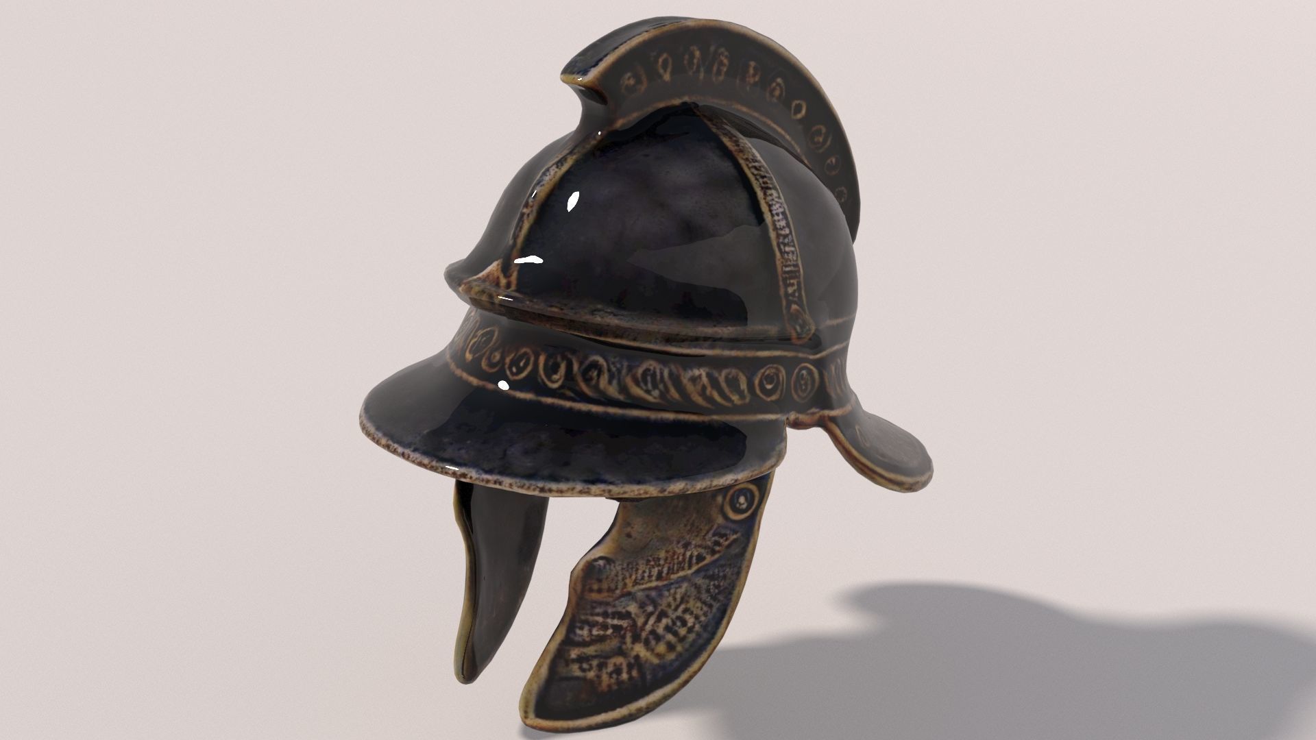 Ancient Rome Helmet 1 3D model_2