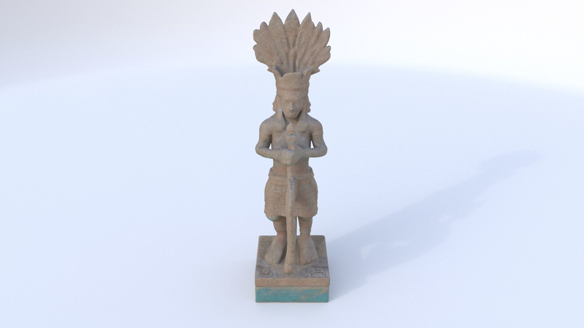 Mayan Aztec statue14 3D model_4