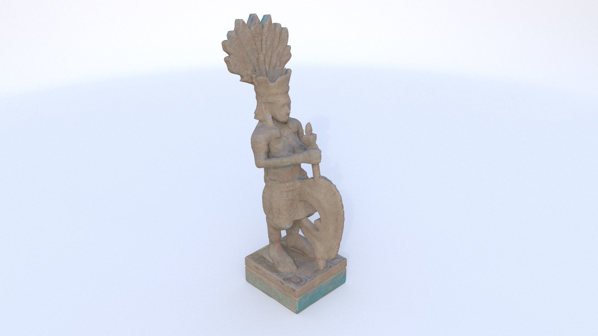 Mayan Aztec statue14 3D model_3