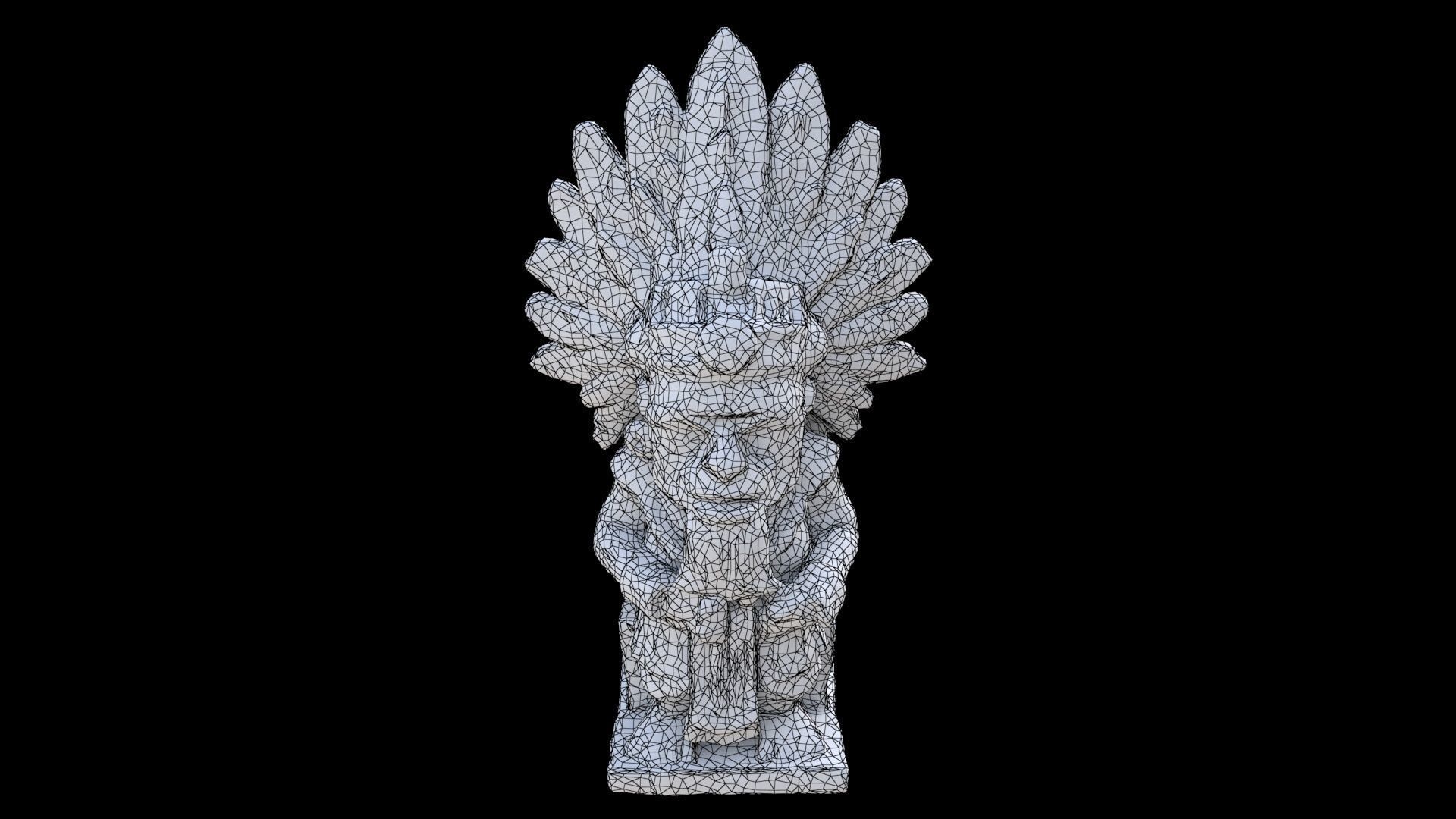 Mayan Aztec statue15 3D model_6