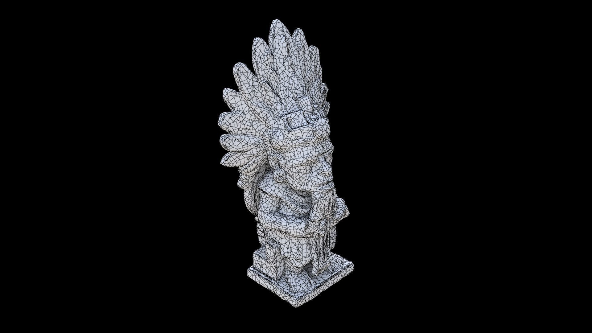 Mayan Aztec statue15 3D model_5