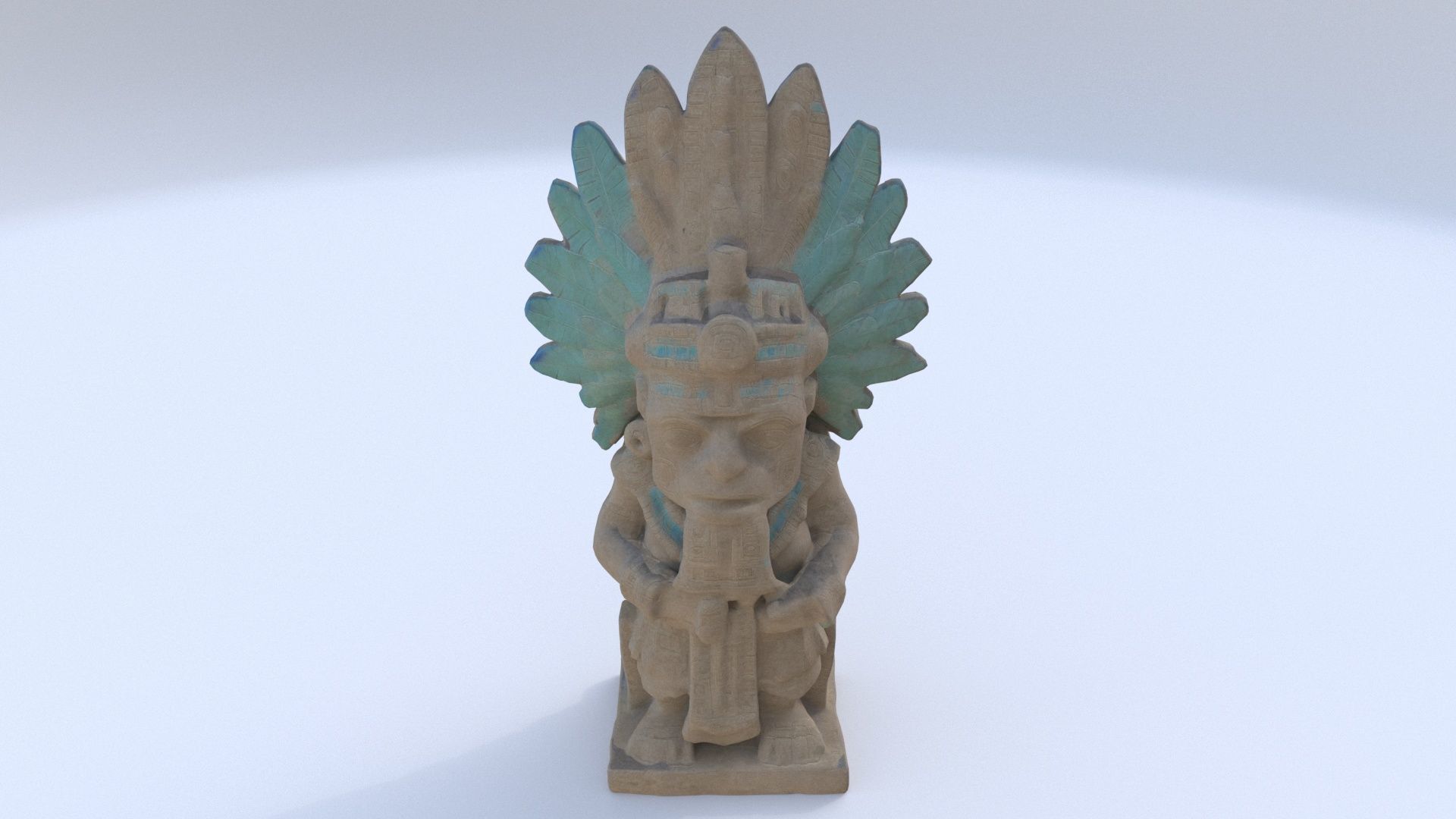 Mayan Aztec statue15 3D model_1
