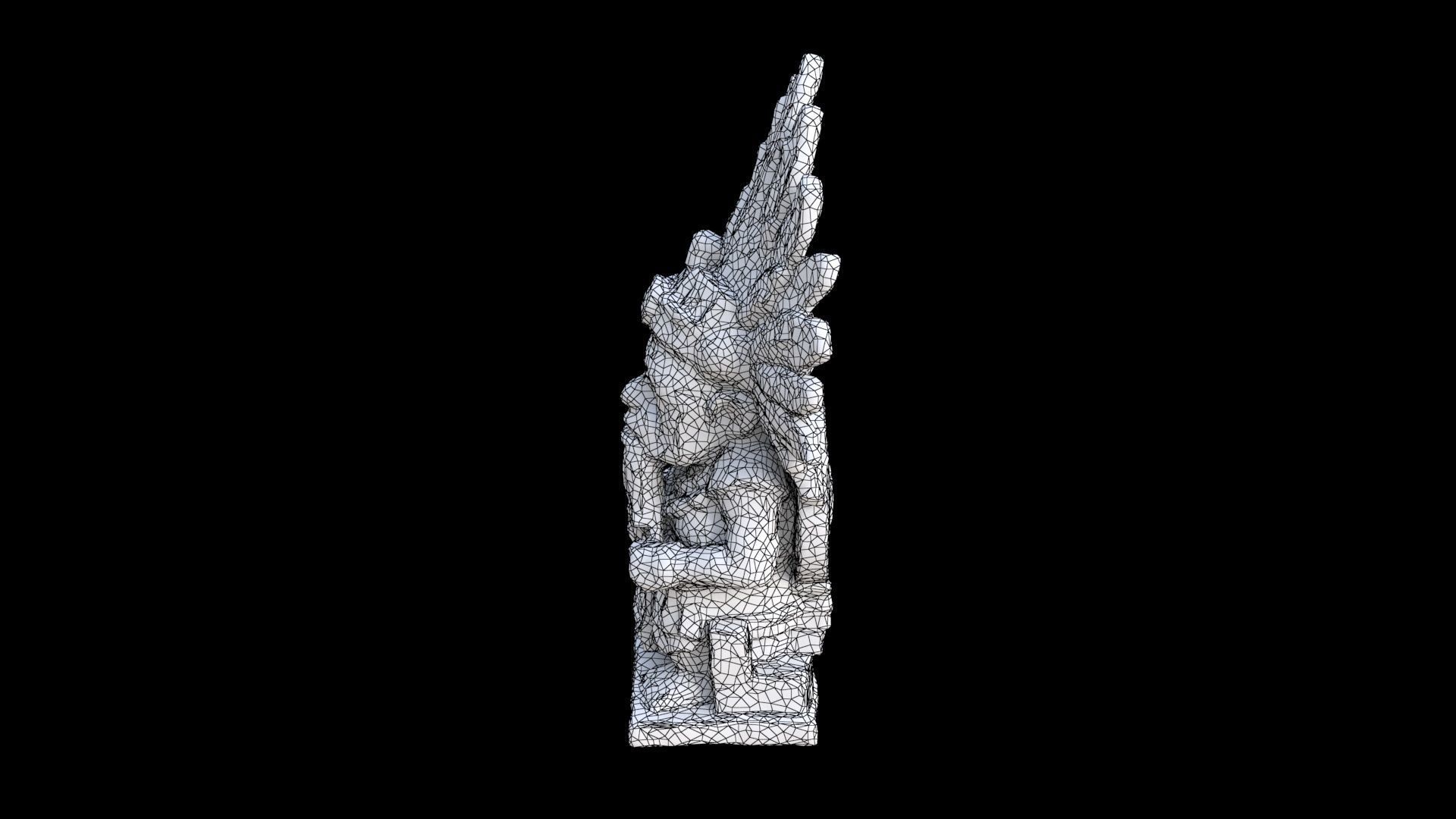 Mayan Aztec statue15 3D model_7