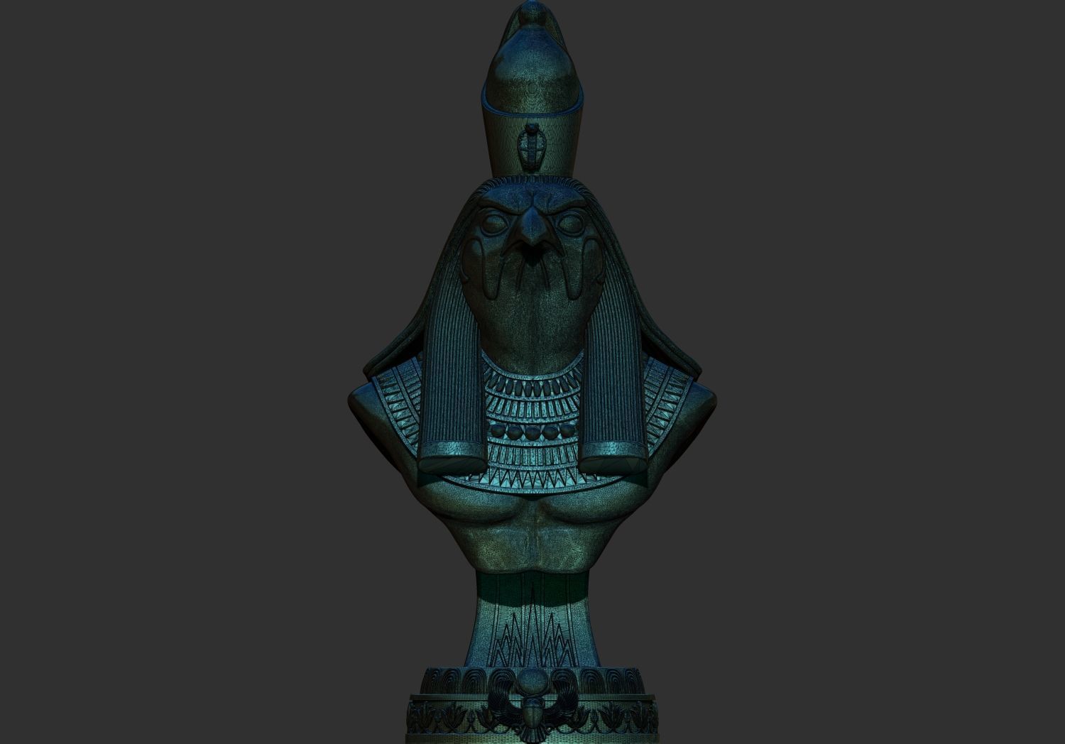 Horus Egyptian God Bust Statue Sculpture 3d printable model 3D print model_8
