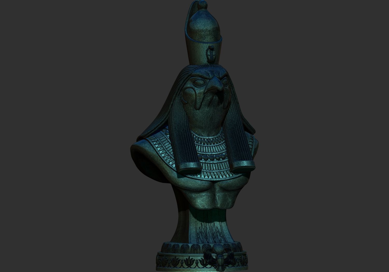 Horus Egyptian God Bust Statue Sculpture 3d printable model 3D print model_7