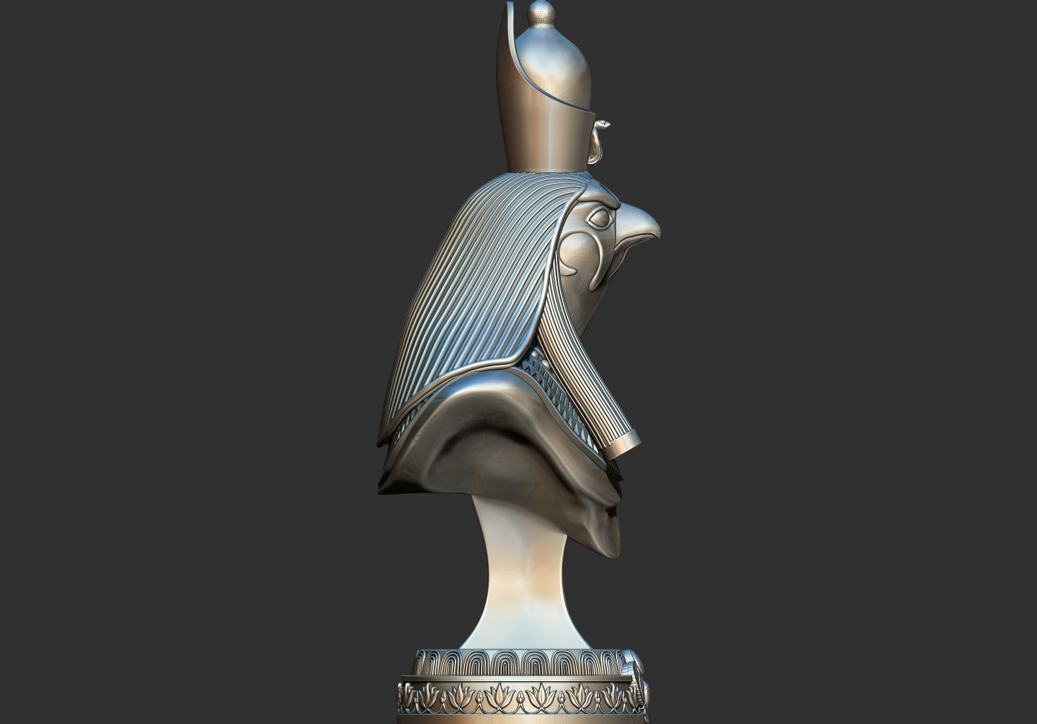 Horus Egyptian God Bust Statue Sculpture 3d printable model 3D print model_4