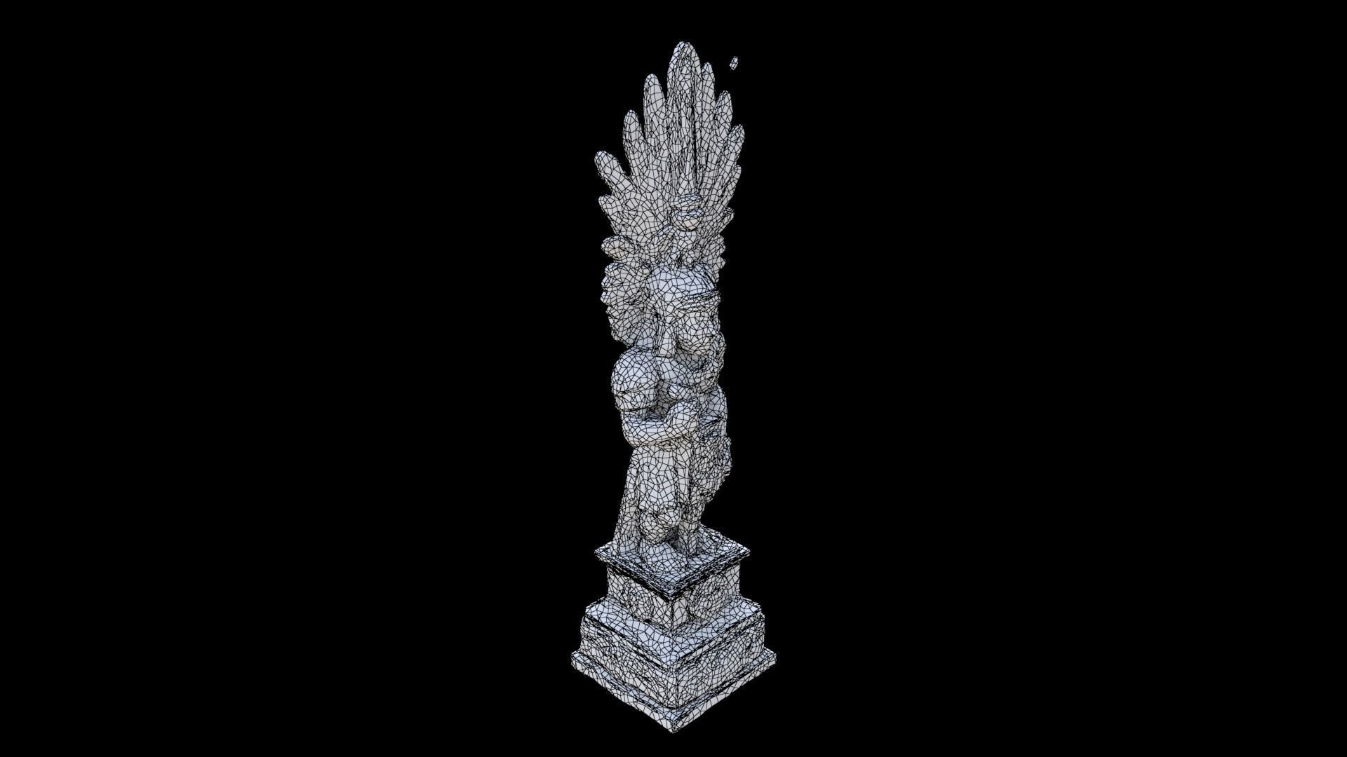 Mayan Aztec statue8 3D model_5