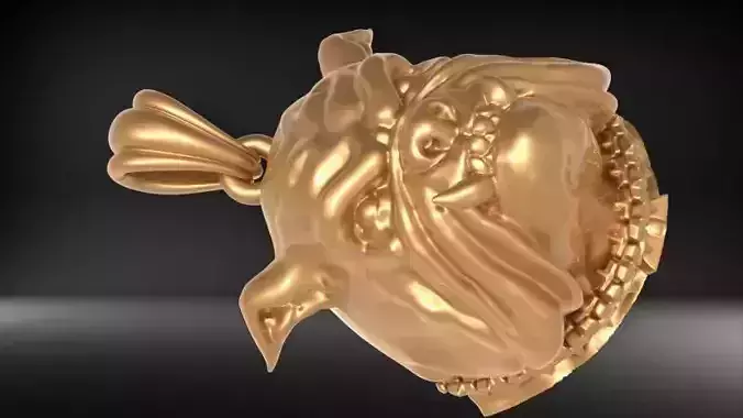 Bull Dog Head Pendant Charm Necklace Light Weight Jewelry