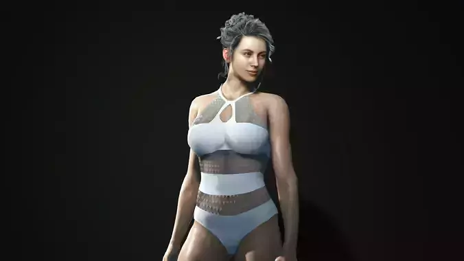 Realistic animated naked girl Elizabeth  3D model