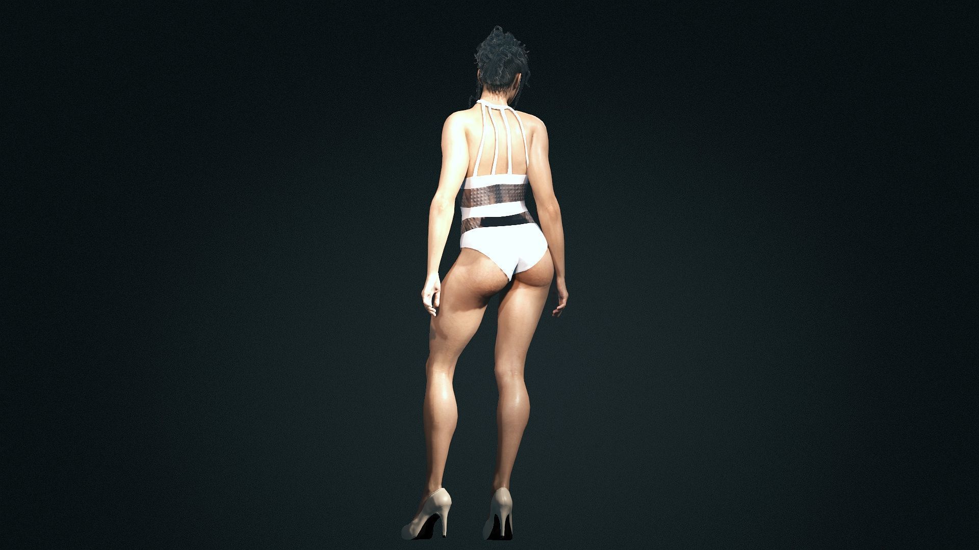 Realistic animated naked girl Elizabeth 3D model_11