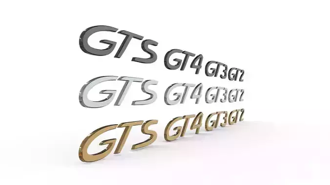 GTS GT2 GT3 GT4 Porsche emblem nameplate 