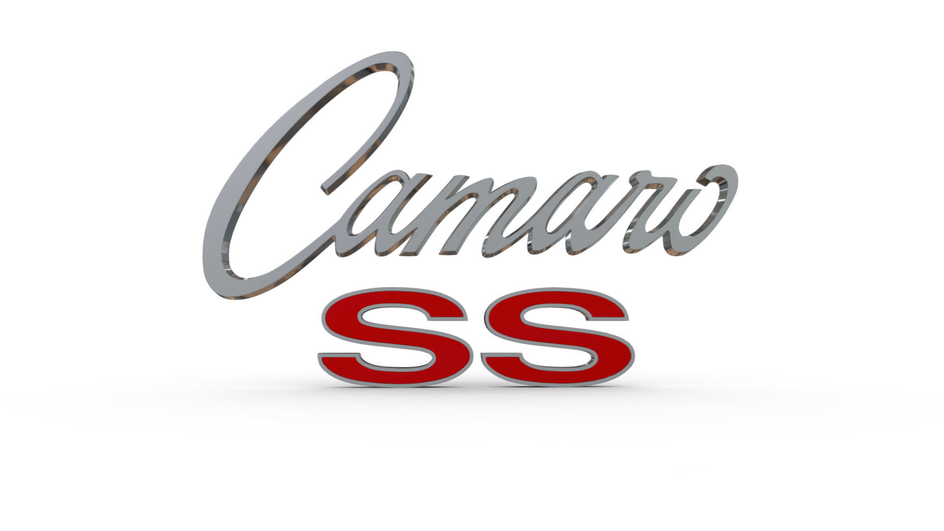Camaro ss Porsche emblem nameplate 3D model_1