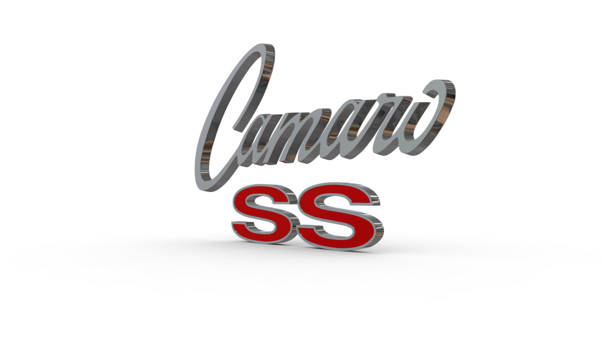 Camaro ss Porsche emblem nameplate 3D model_2