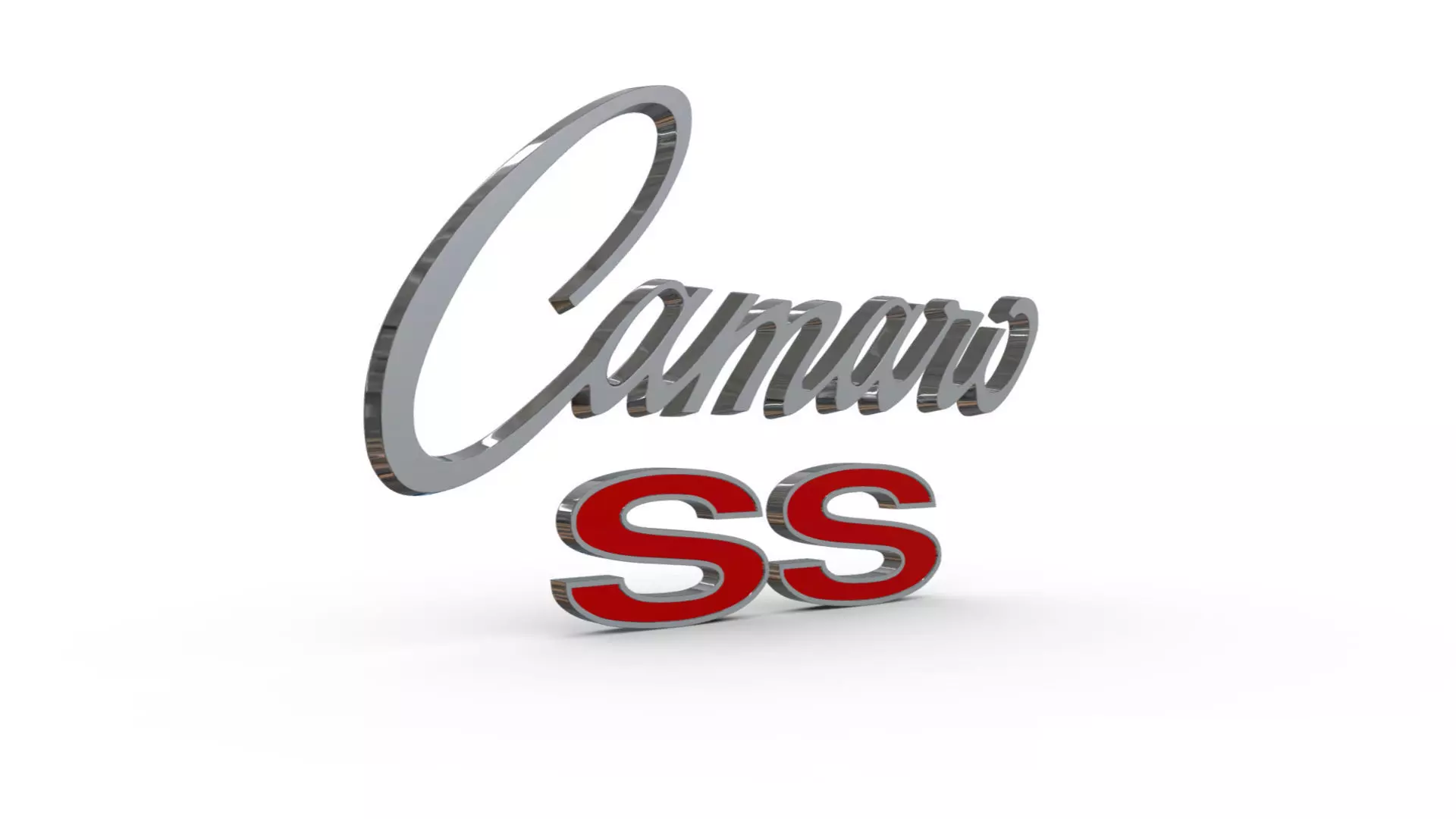 Camaro ss Porsche emblem nameplate 3D model_0