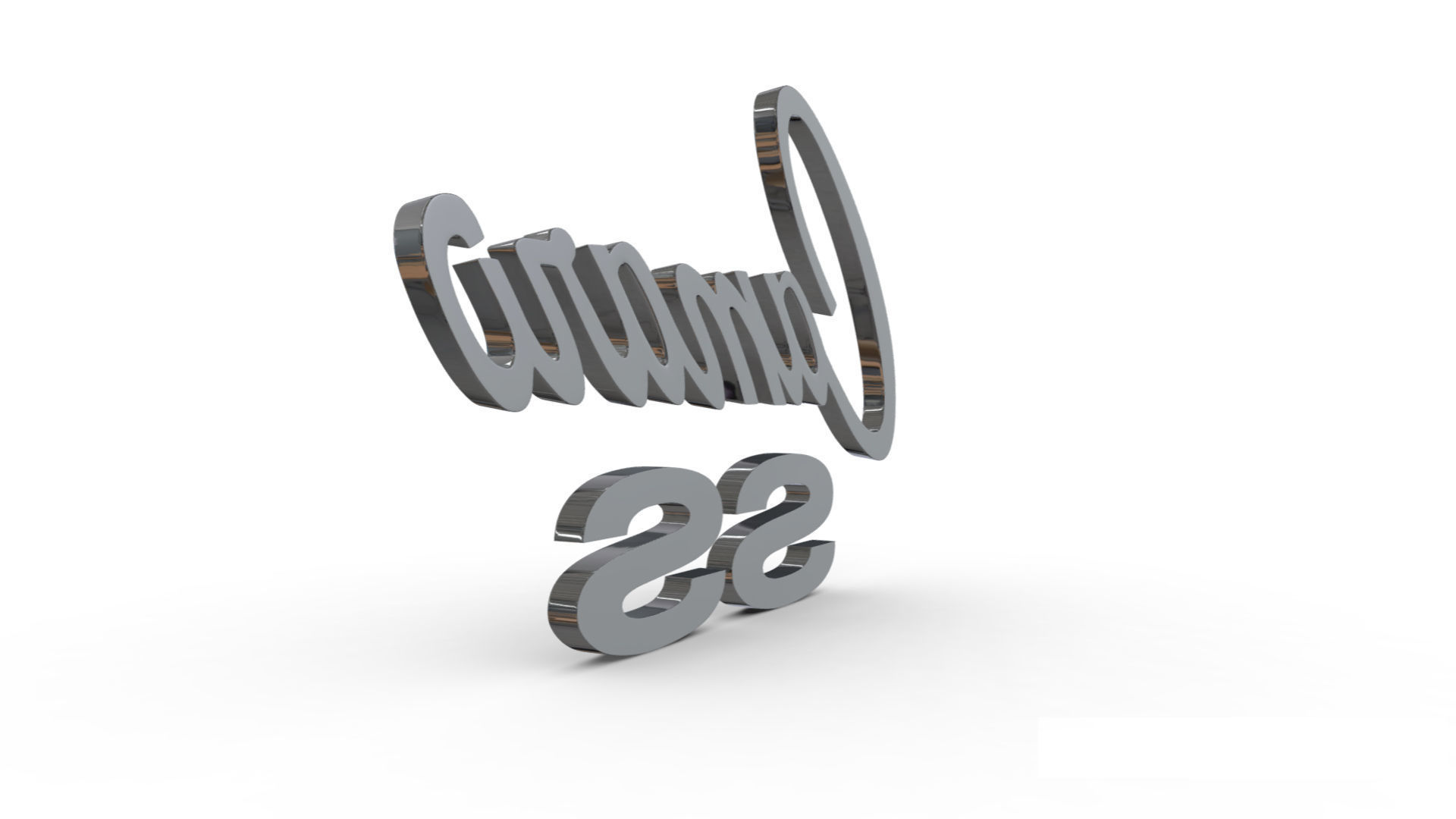 Camaro ss Porsche emblem nameplate 3D model_4