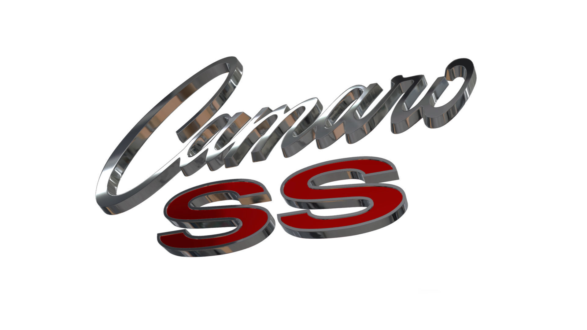 Camaro ss Porsche emblem nameplate 3D model_5