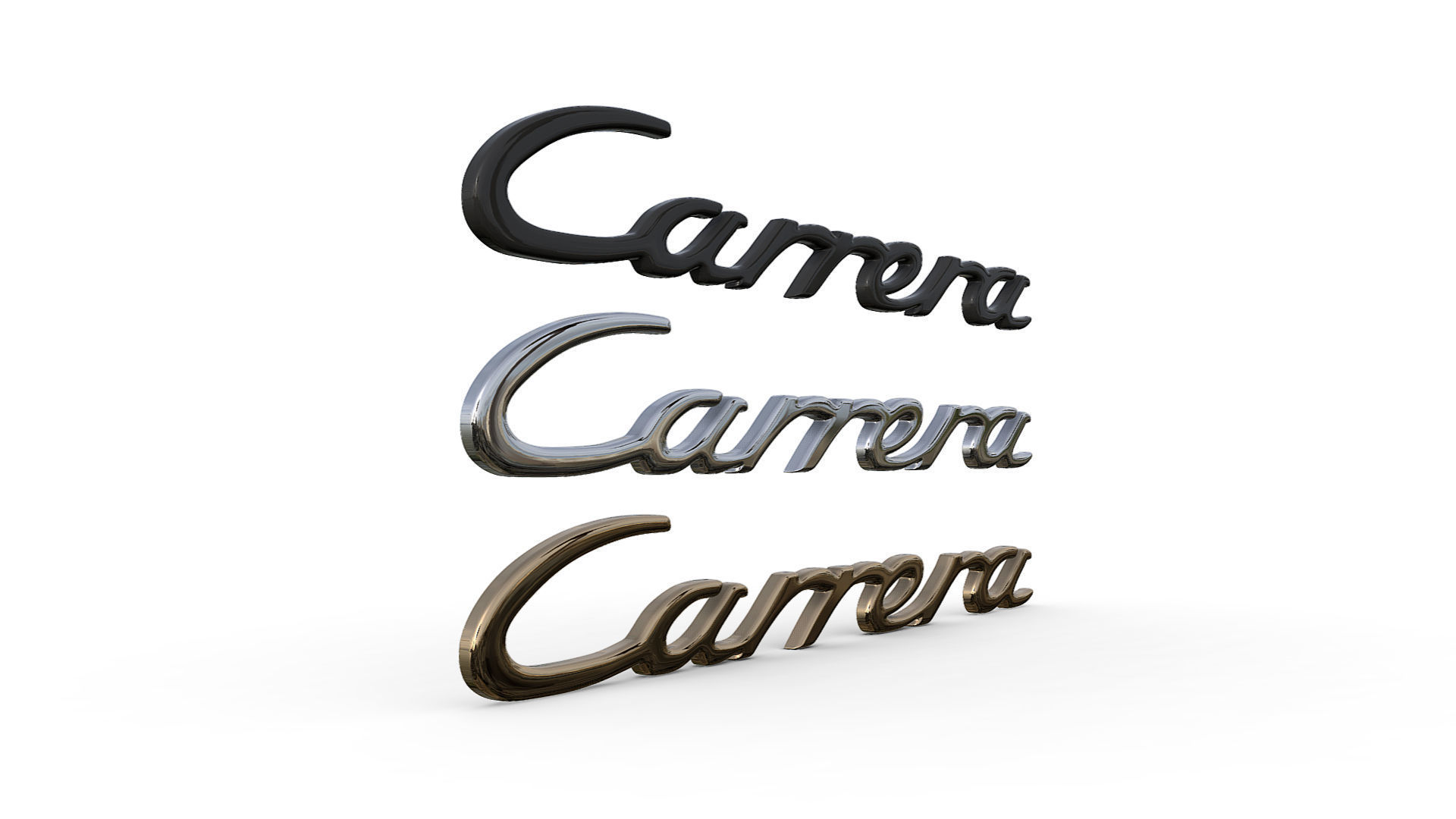 Carrera Porsche emblem nameplate  3D model_1