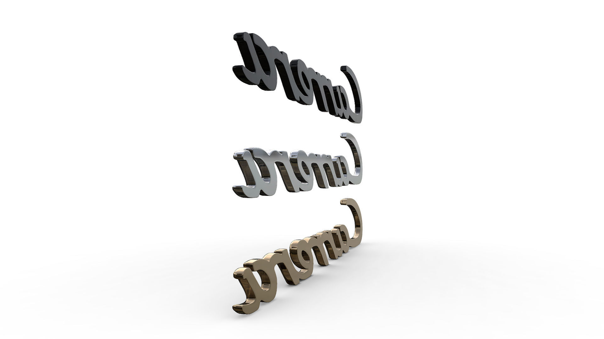 Carrera Porsche emblem nameplate  3D model_4