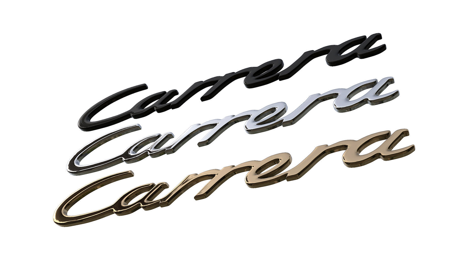 Carrera Porsche emblem nameplate  3D model_5
