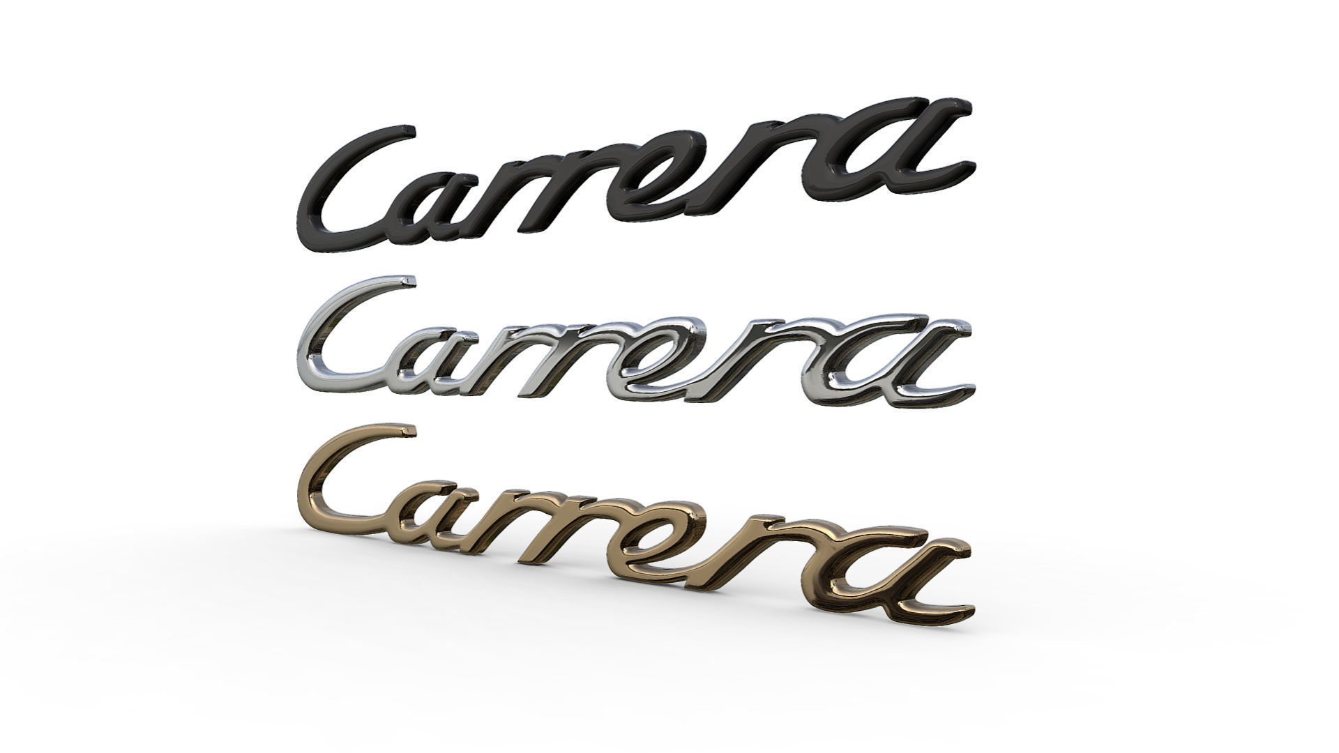 Carrera Porsche emblem nameplate  3D model_2