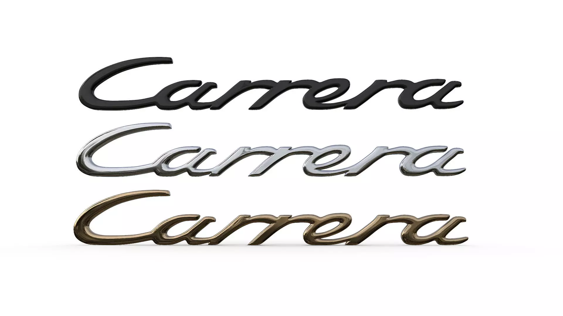 Carrera Porsche emblem nameplate  3D model_0