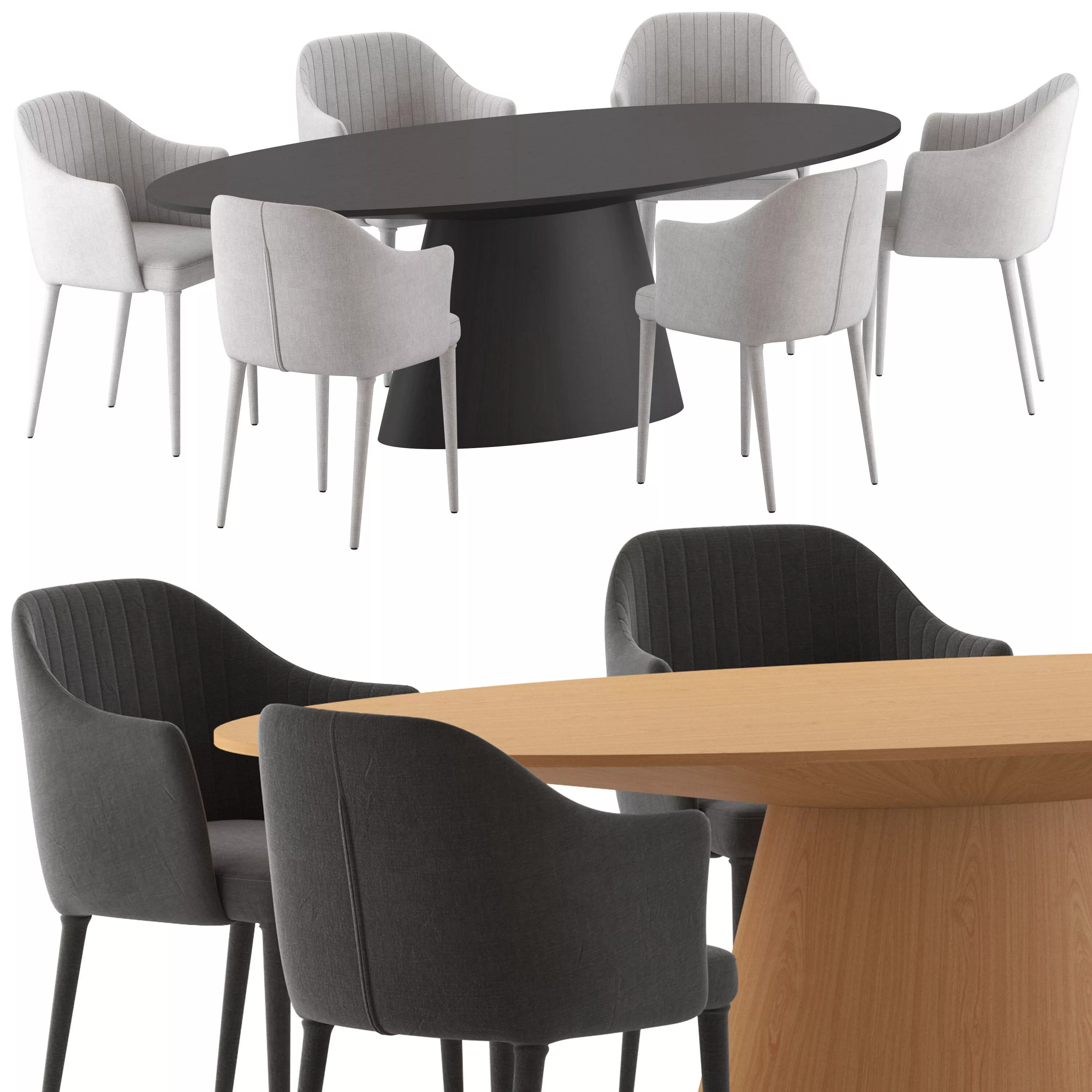 Globewest Carter Armchair and Classique Oval Dining Table 3D model