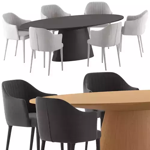 Globewest Carter Armchair and Classique Oval Dining Table