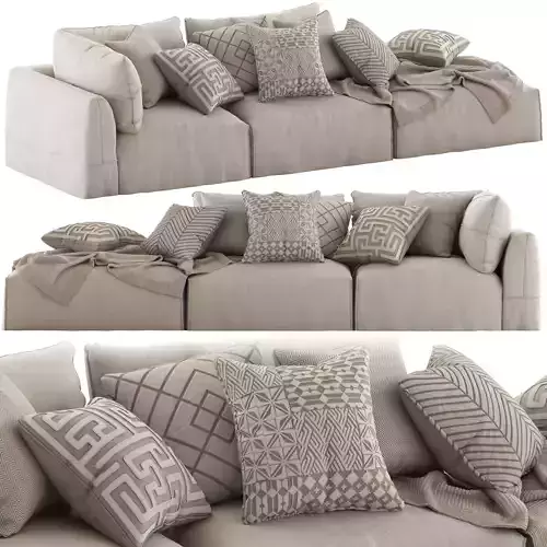 Globewest Cove Seamed Sofa beige