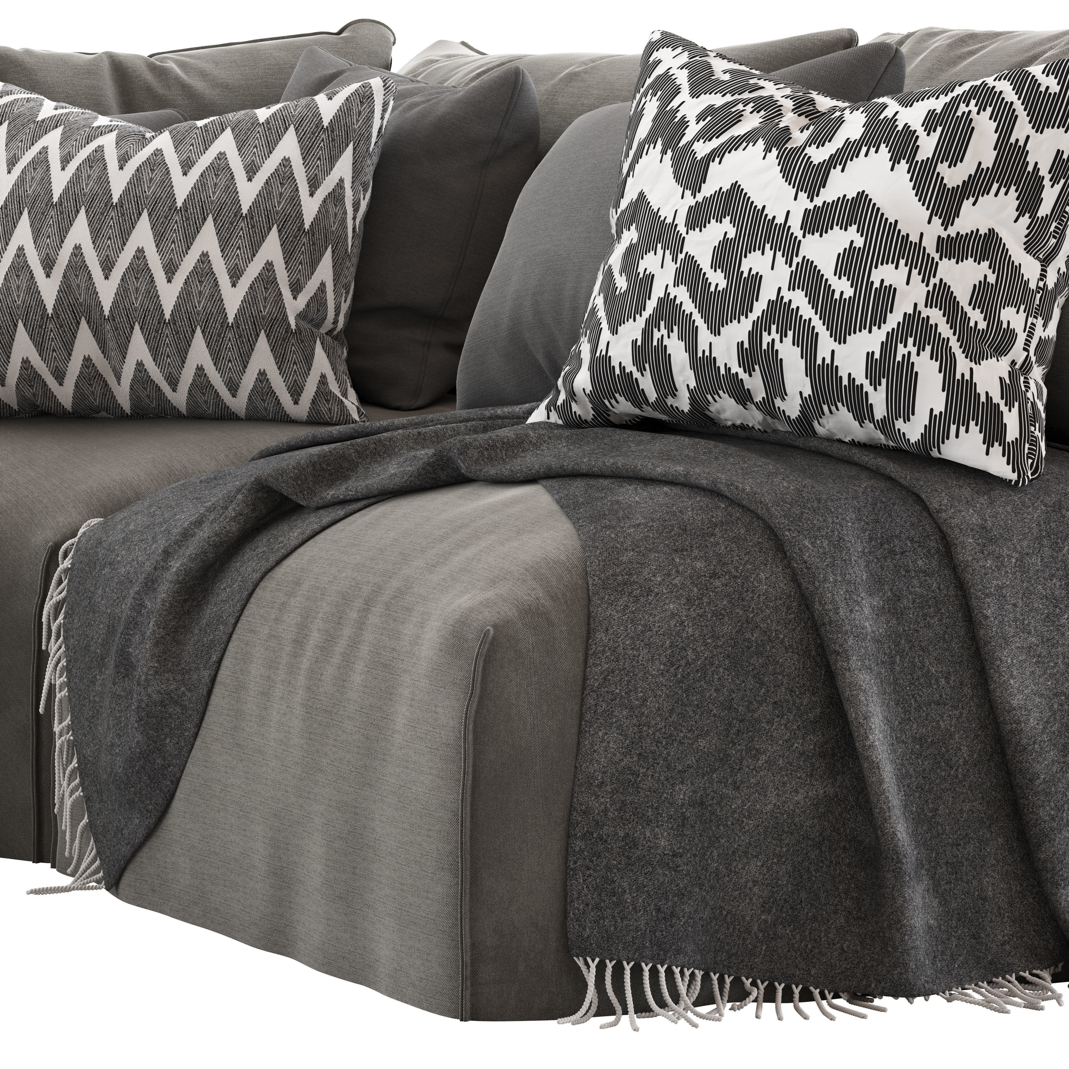 Globewest Cove Seamed Sofa grey 3D model_4