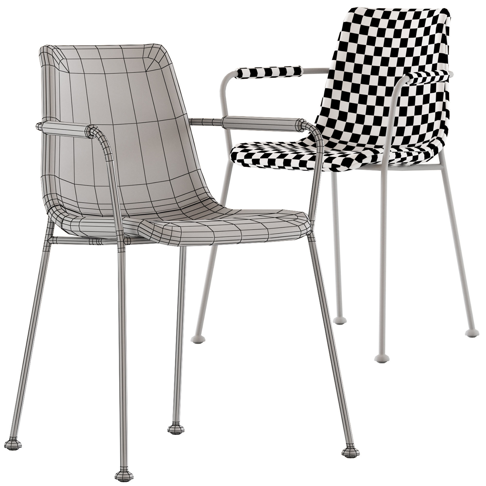 Globewest Cue Chair and Armchair  3D model_5